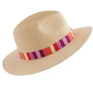 NEW Shiraleah Chicago Natural Stylish Hat Colorful Striped Band Shiraleah | Accessories | New Shiraleah Chicago Natural  main image 3